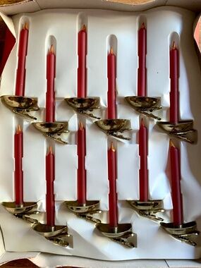 Vintage Italian Glass Clip-On Christmas Candles | Set of 12 | 1970s